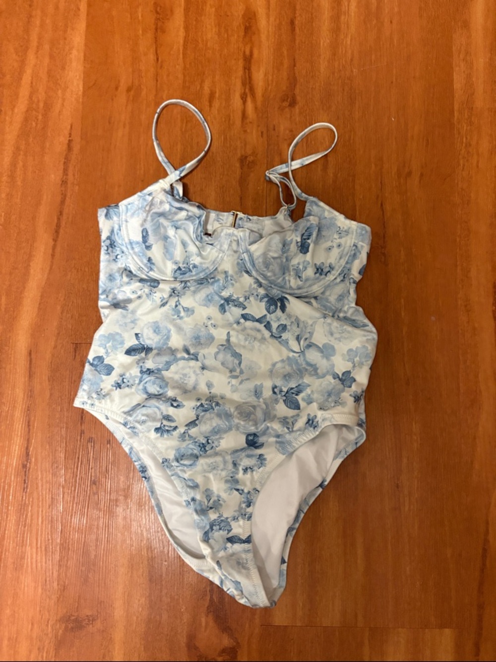 Victoria's Secret Blue and White Floral One-Piece Swimsuit